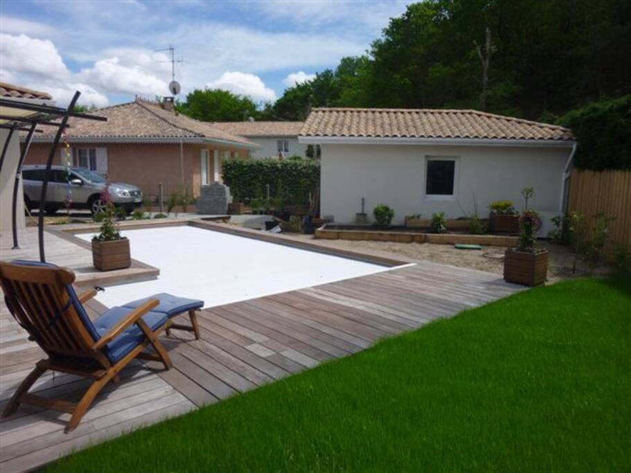 Piscine avec volet sécurité