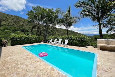 Modern San Jerónimo estate with a pool and hammocks