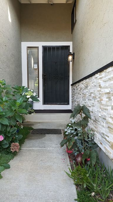 Front door with a key code lock