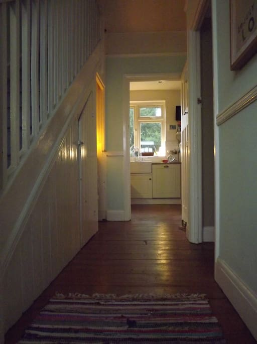 Hallway, original wood floor