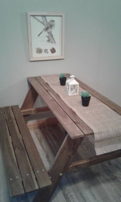 Kid-size Picnic Table on 3-season porch