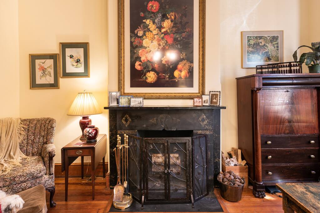Fireplace in the living room