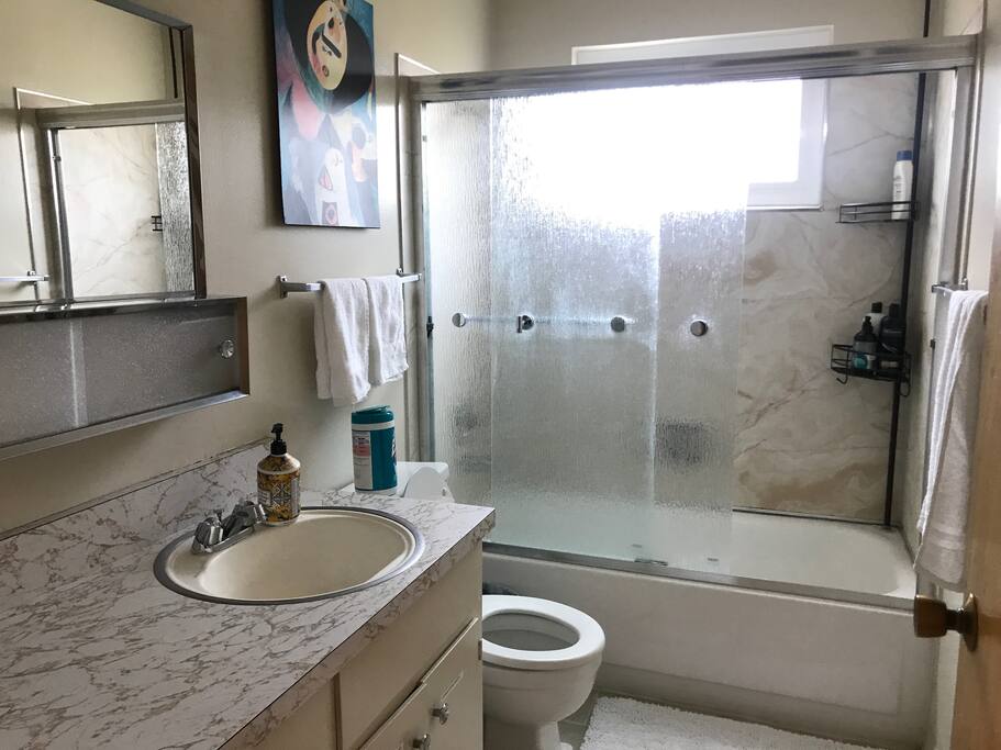Bathroom with full tub