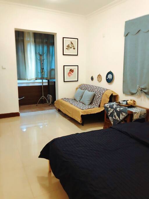 Bed room has a 1.8x2meter queen size bed and a 1.4x2 meter sofa bed