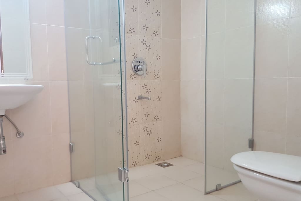 Bathroom with bath enclosure
