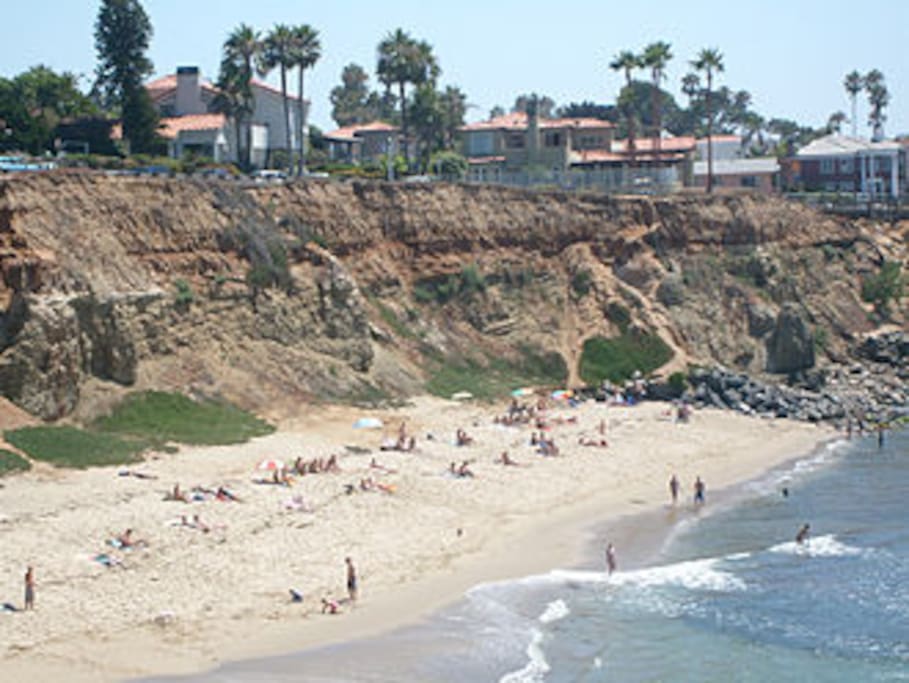 Within walking distance, a public beach at the base of the Sunset Cliffs