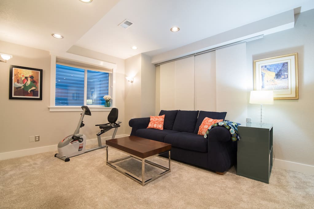 Living area includes use of exercise bike