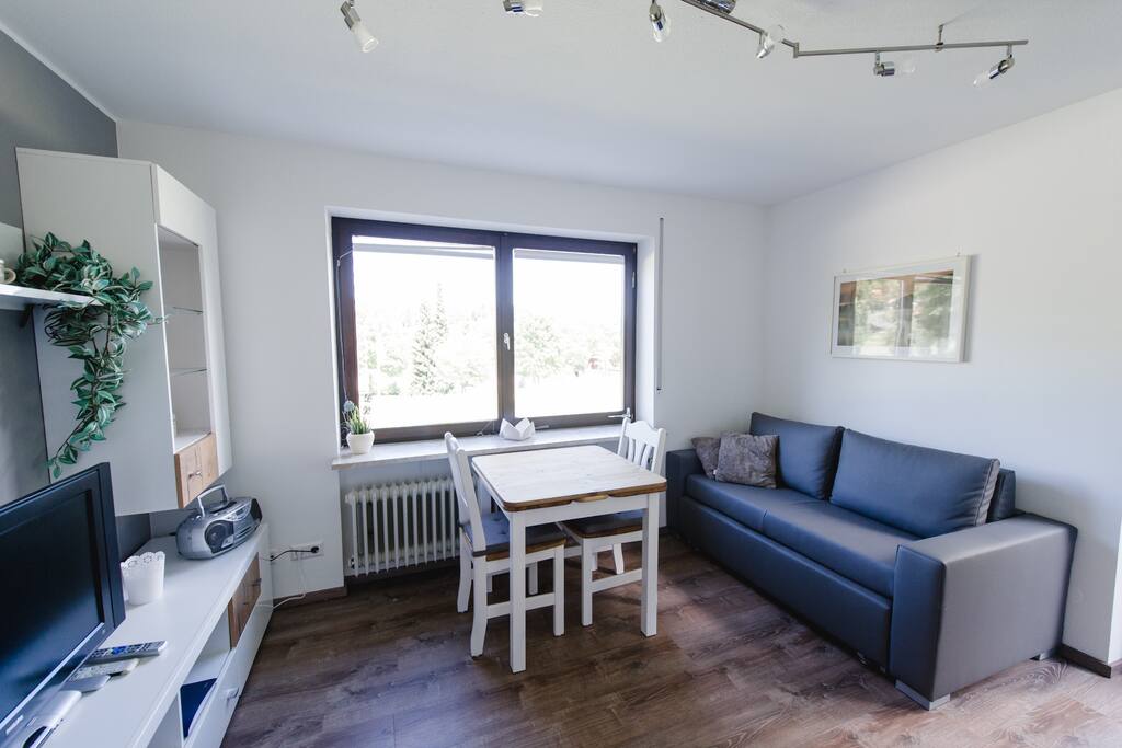Wohnzimmer mit Schlafcouch (1,40 m)