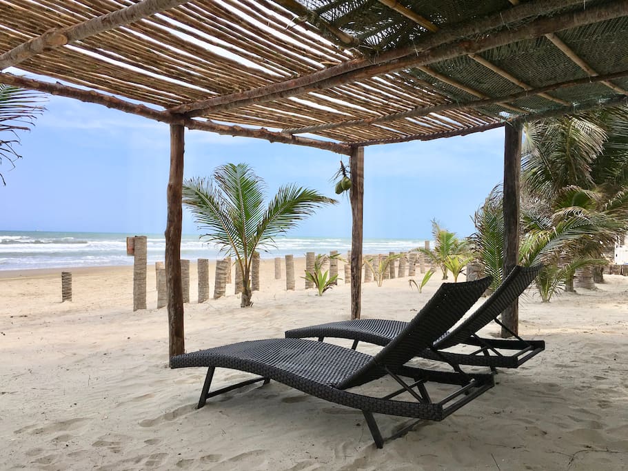 Right on the beach