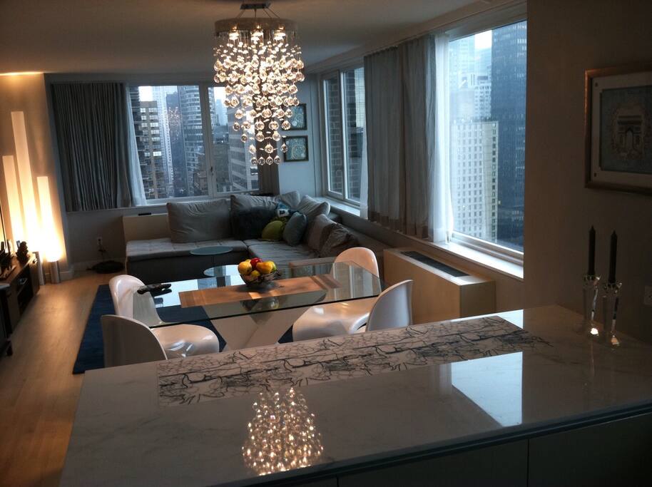 living room facing to the east and south