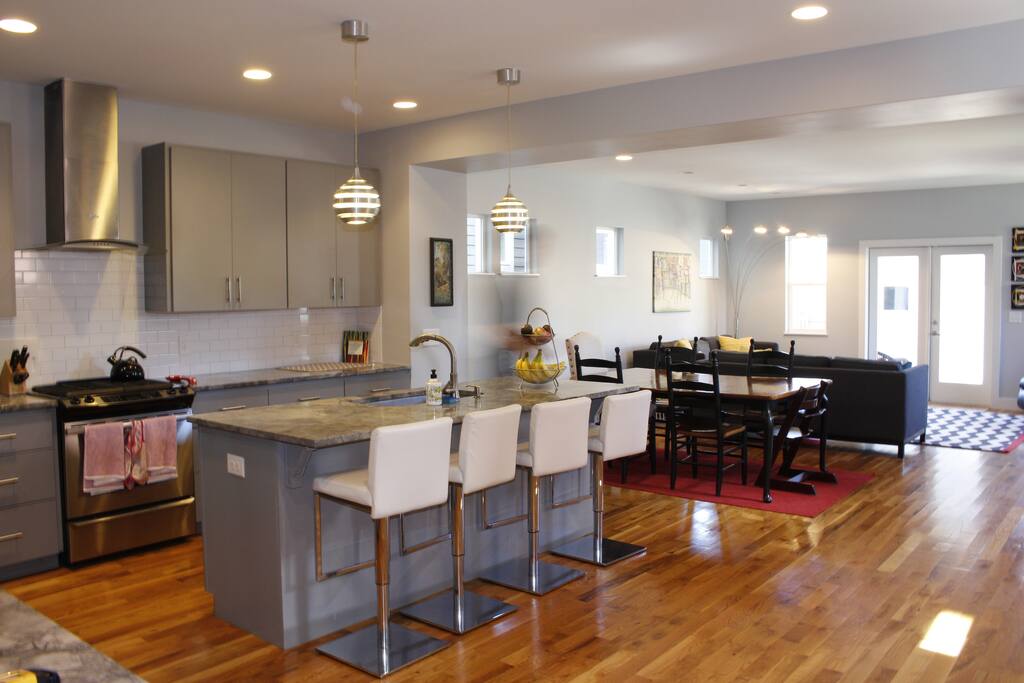 Kitchen with all the cookware, appliances needed