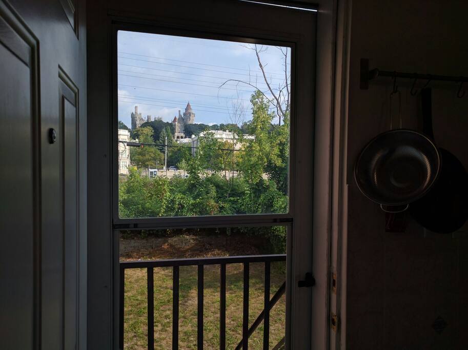 A view of Casa Loma from the kitchen