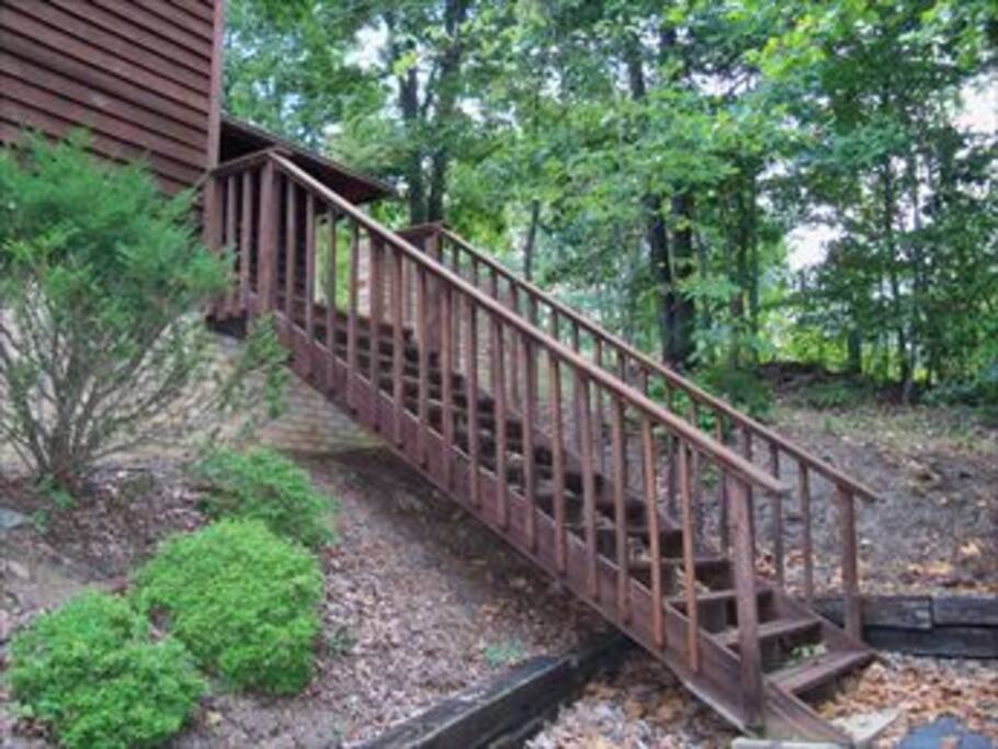 Stairs to get inside the home