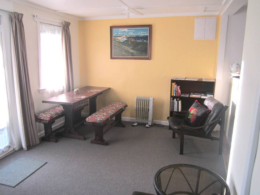 Lounge/ Dining area and books for relaxing