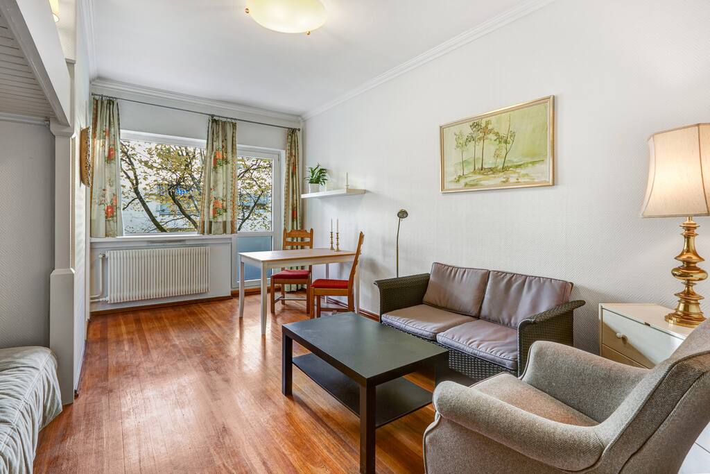All in one, kitchen, living room and bedroom