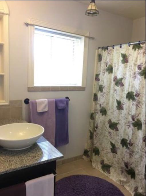 Large attached private bathroom.