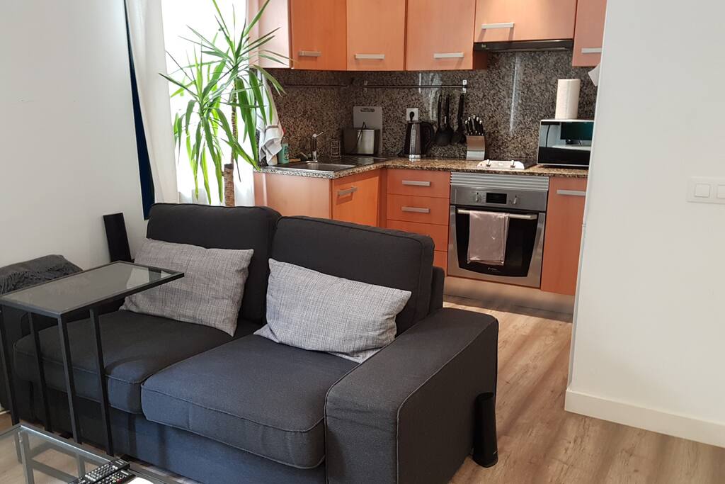 Living room and kitchen