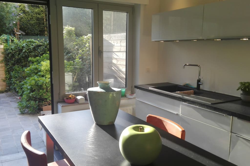 kitchen with acces to the garden