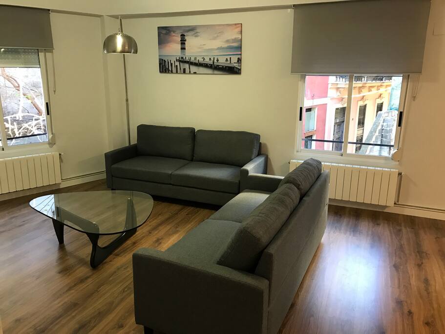 Salón comedor, zona de TV, mucha luz