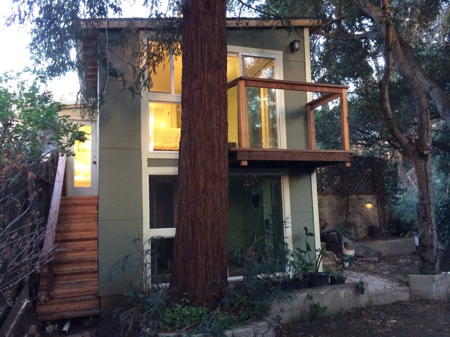 This is the back side of the house which faces the creek