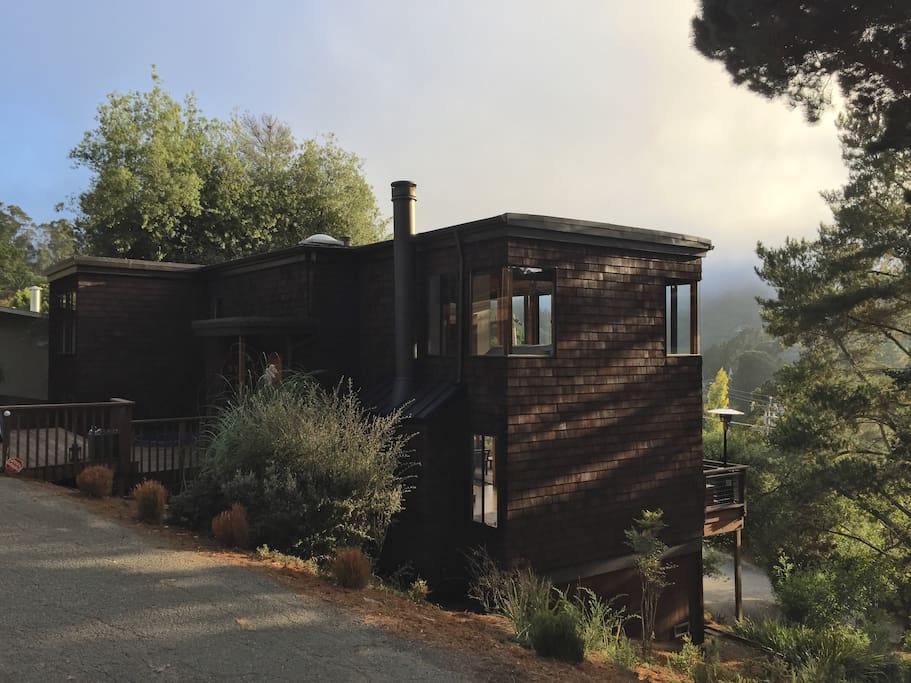 House from Driveway (looking at master bedroom with deck behind) - space for 4+ cars