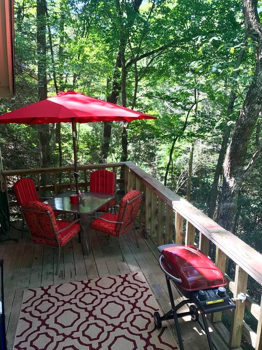 Outdoor deck and dinning with gas grill!