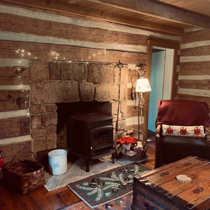 Original fireplace.! Enjoy the wood burning stove from late fall through early spring.
