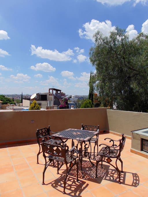 The rooftop terrace overlooking San Miguel.