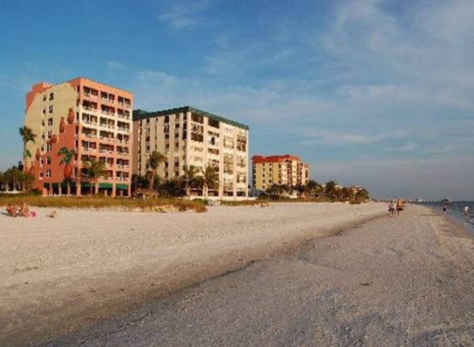 View of the building from the beach