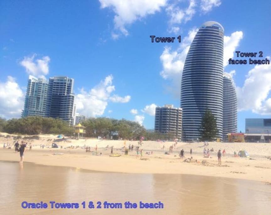 From beach,