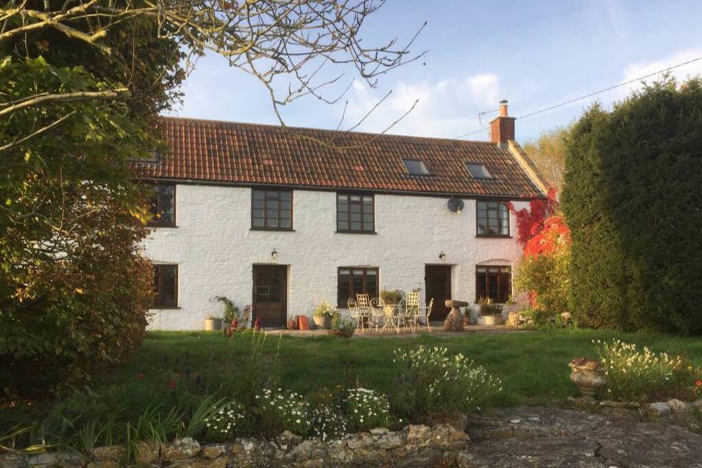 Mount Pleasant Farm front garden - why not sit back and relax with a bottle of wine!