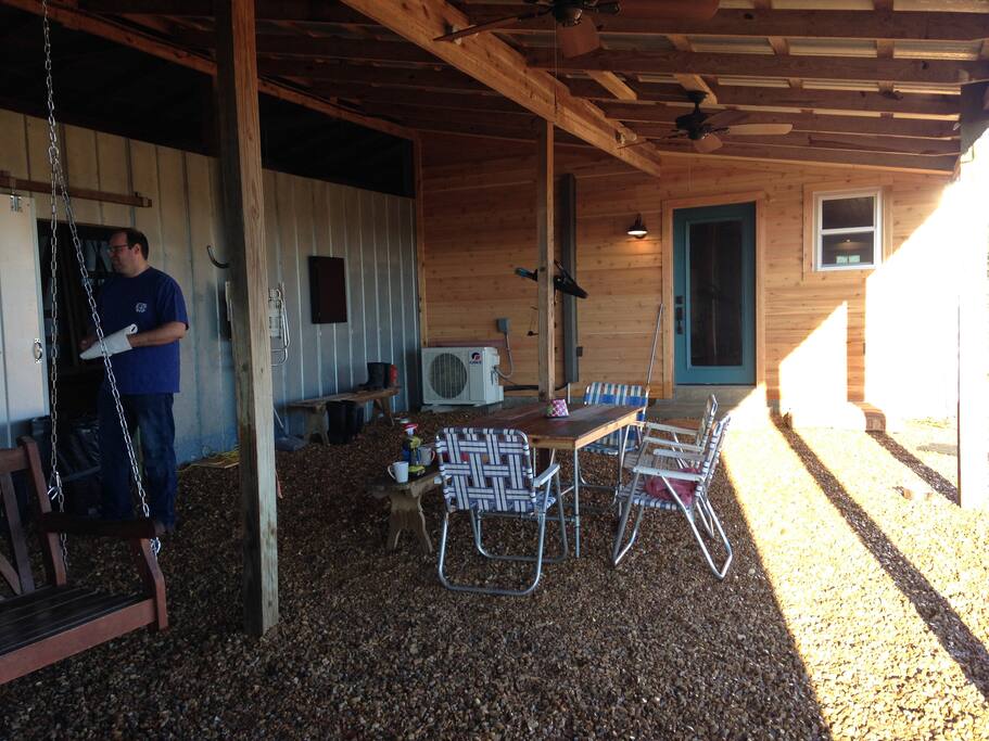 Outdoor covered patio makes this place feel much bigger