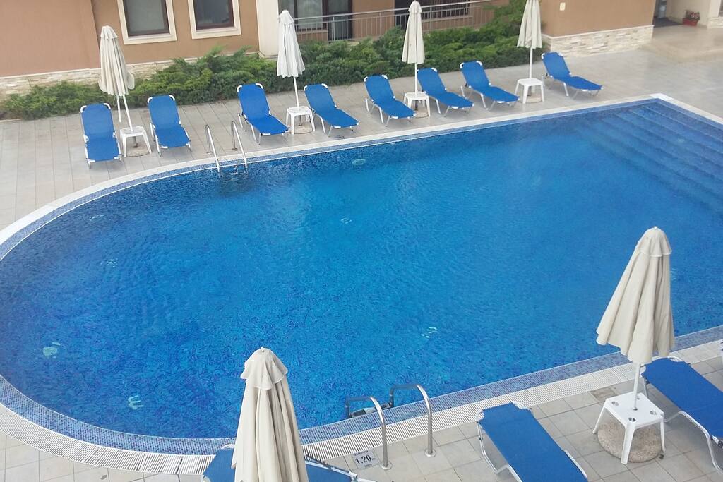 View from terace to pool