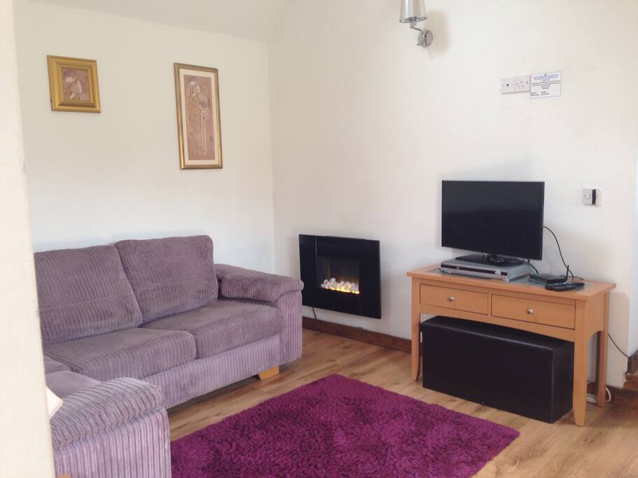 Lounge with sofa bed internet television featuring Netflix and NOW TV