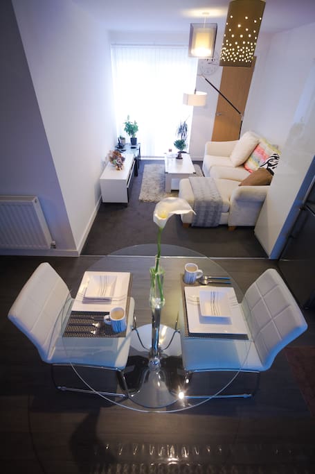 Overview of living room and Kitchen