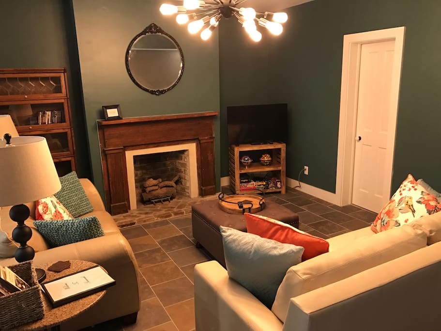 Spacious living room complete with TV, DVD player, games and books. The sofa has a comfortable pull out queen bed.