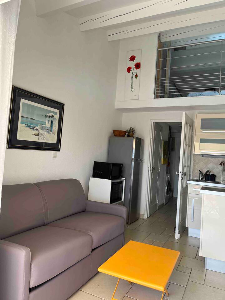 Sala de estar con sofá cama