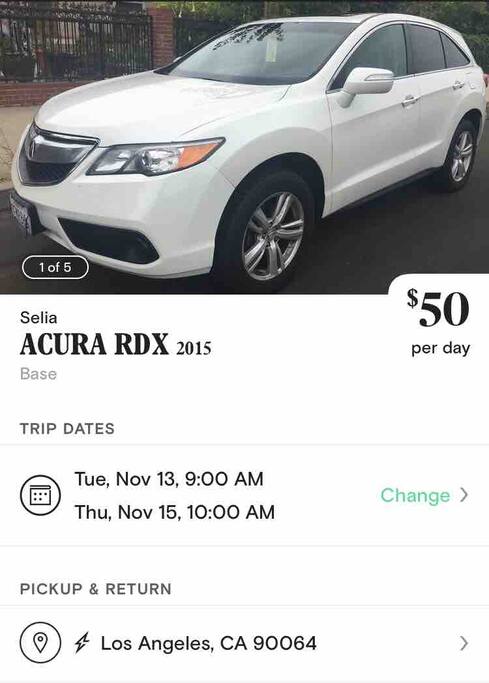 We provide our Acura SUV for rent, thru turo and please request for more information.