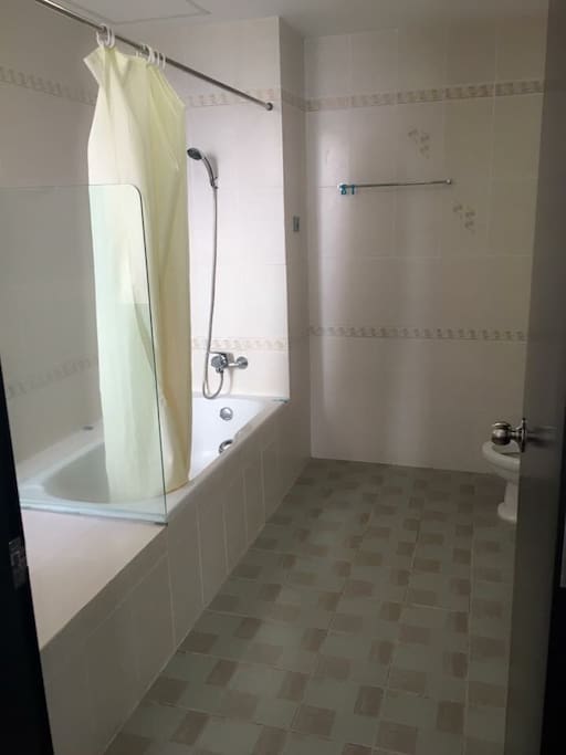 Large toilet in Master room with big tube