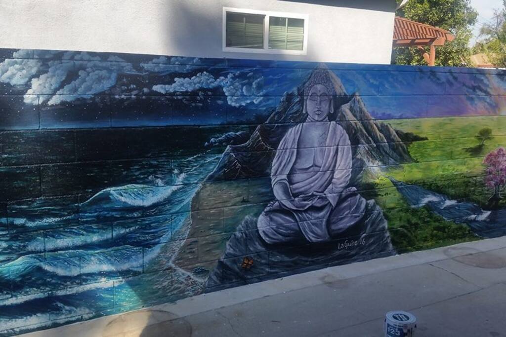Buddha Mural perfect for peaceful contemplation