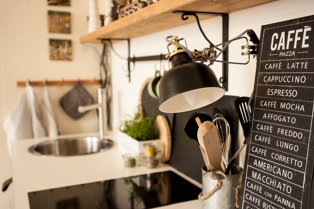 well equiped kitchen with designe details