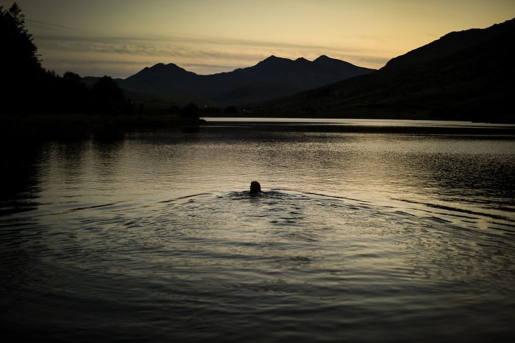 Sunset swim in Llyn Mymbyr