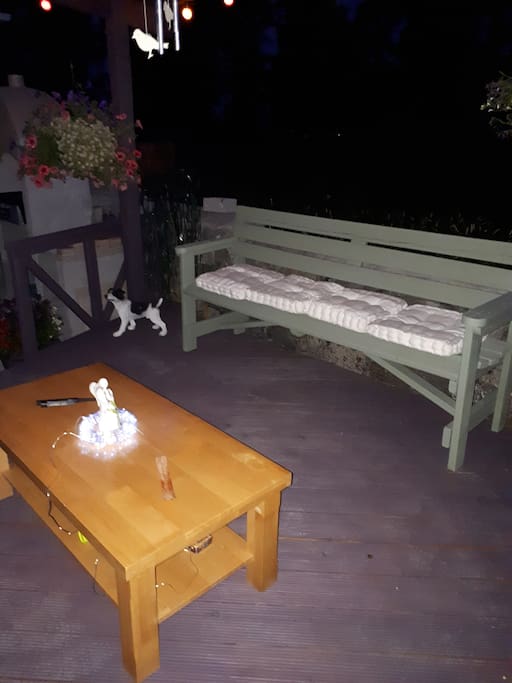 Outdoor seating area.