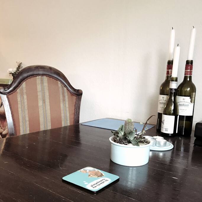 This is my work desk, which will also be your dinner table during your stay.