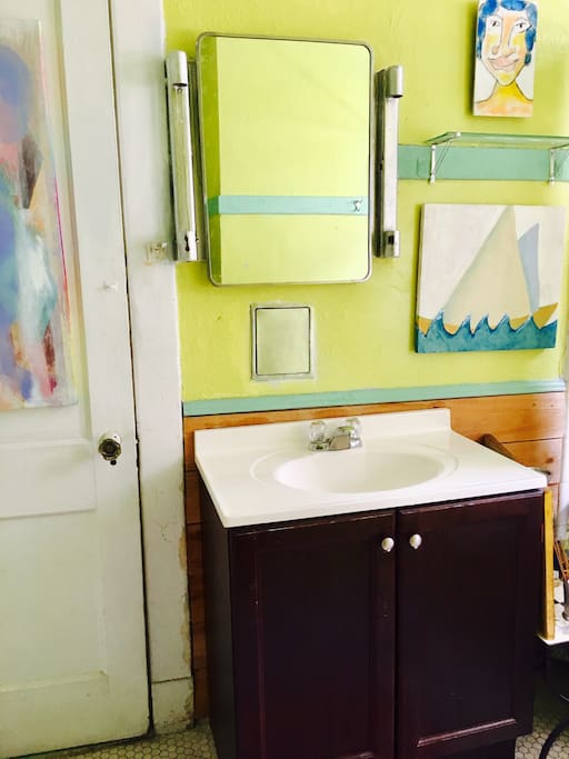 Vanity in the bathroom.