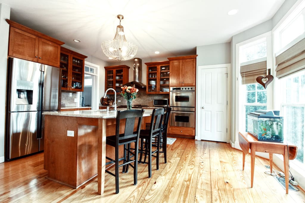 Kitchen with a large island.
