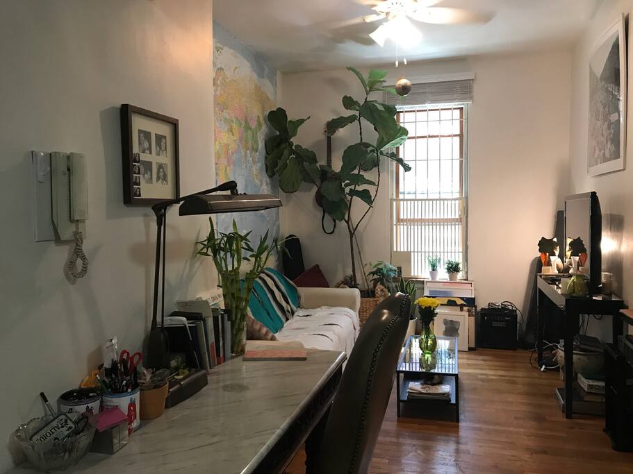 Living area could be utilized as office space with work desk and chair.