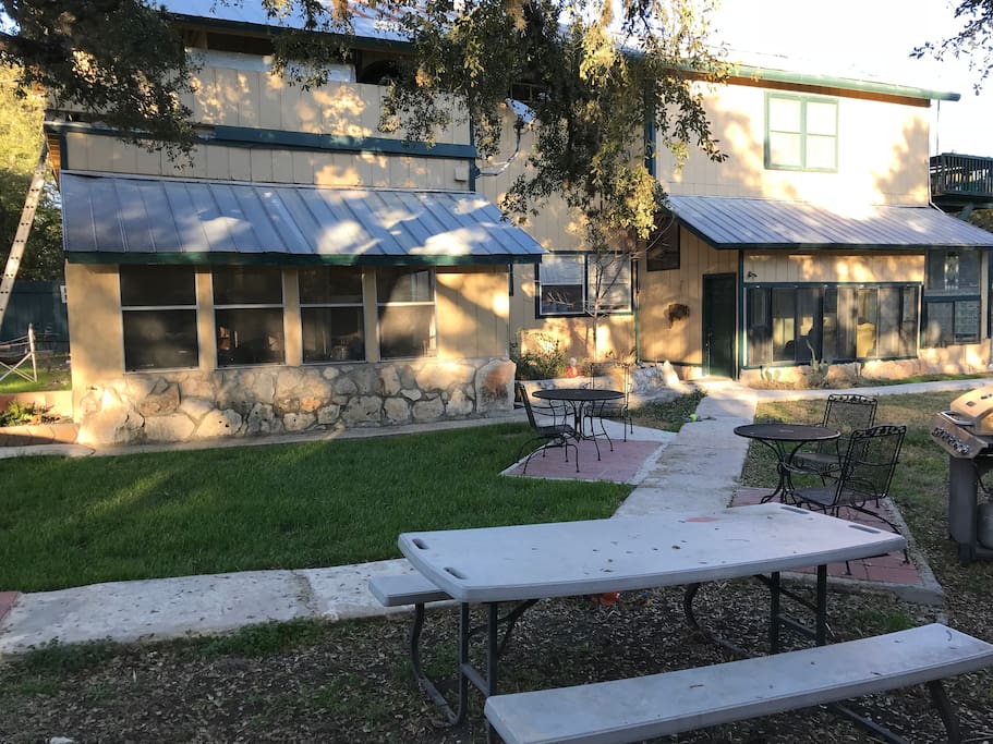 Front yard and Sun room with fountain