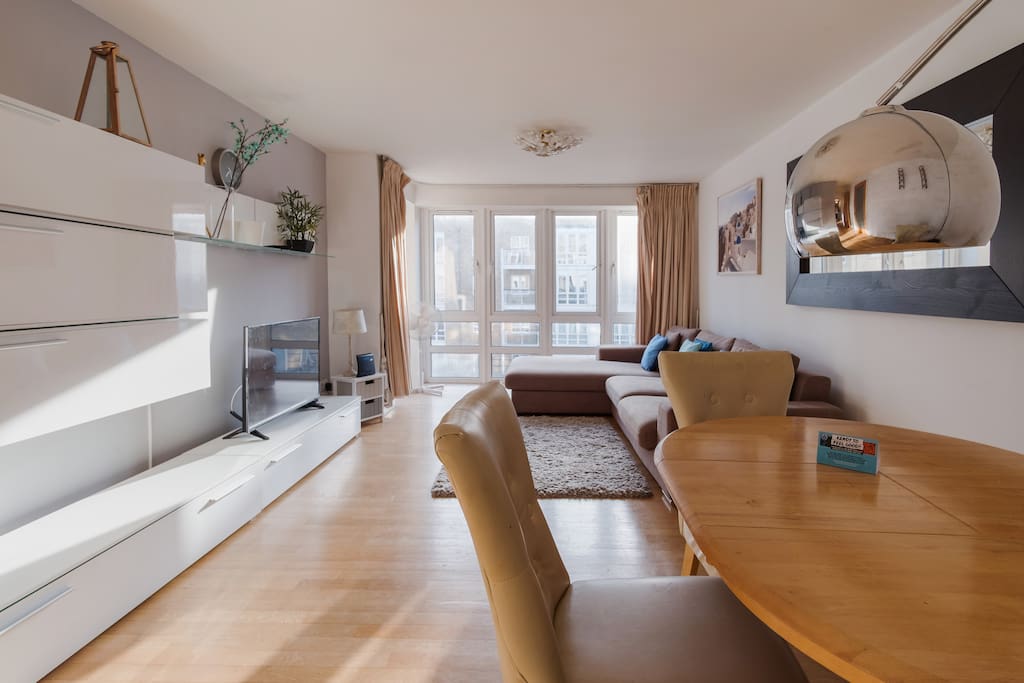 The living room is bright and airy.