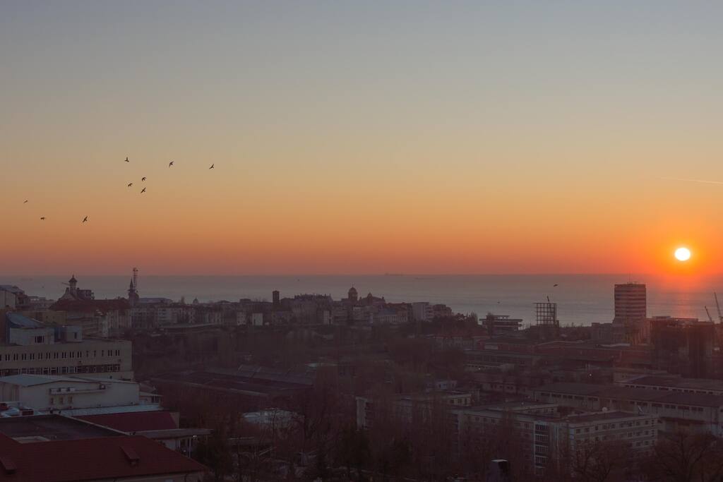 sunrise view from sunroom